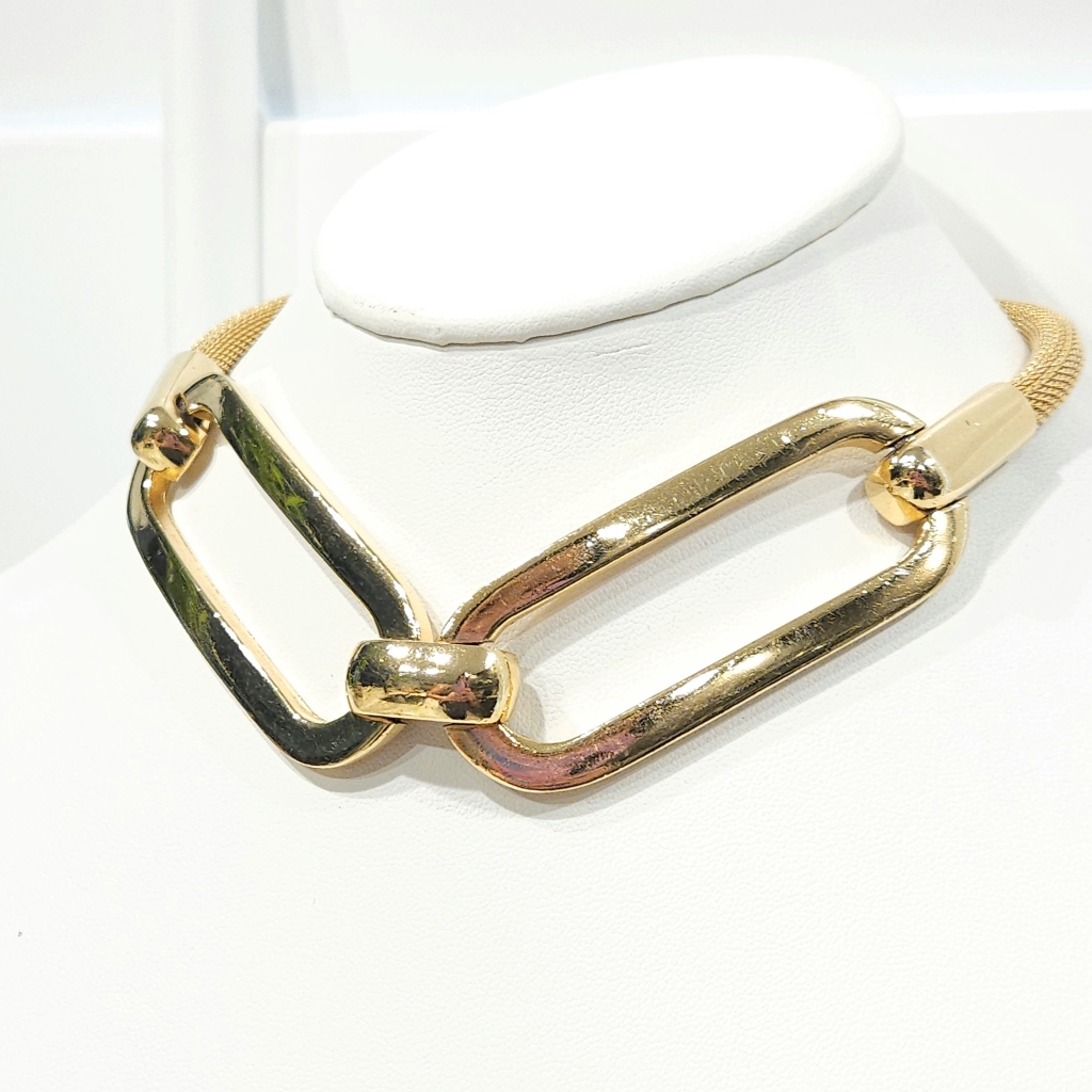 Givenchy 1977 Necklace Vintage Gold Tone Chunky Statement Choker
